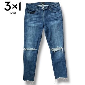 3x1 Mid-Rise Distressed Stretch Skinny Jeans Foxtrot | Size 29